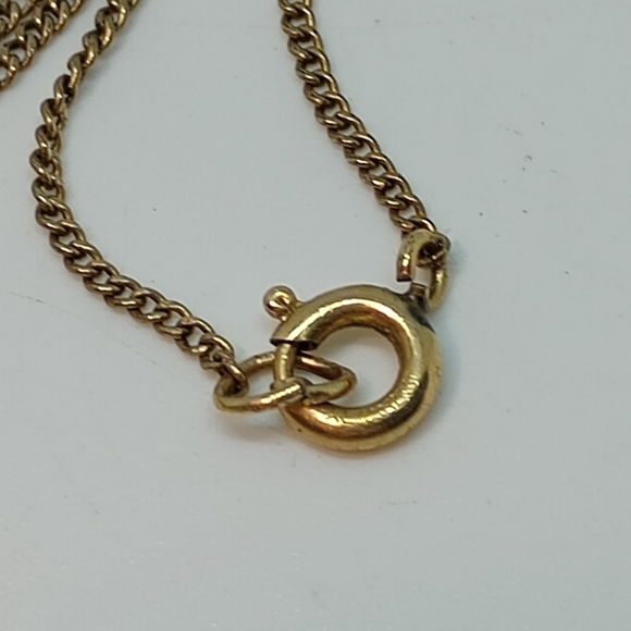 * vintage 14k GF mother of pearl heart shaped cross locket on 12k GF chain - Picture 7 of 7